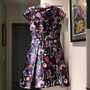 Ted Baker Fluxum Folk Foliage Skater Dress, Size 1